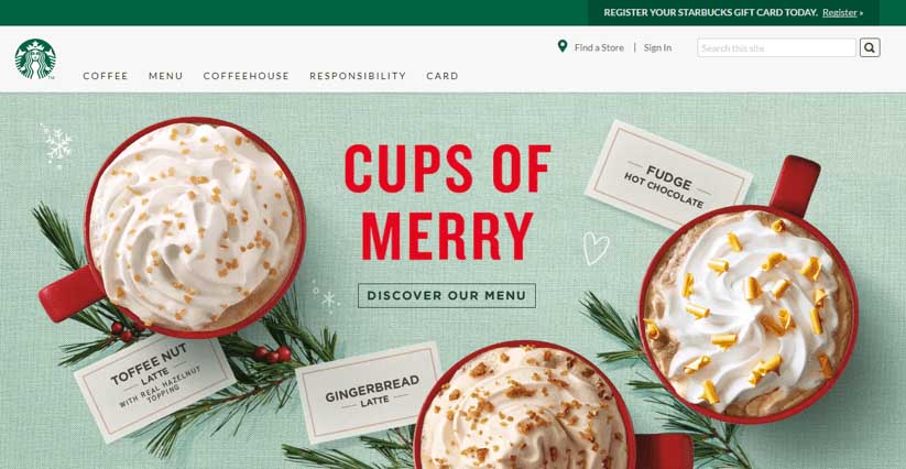 Starbucks Christmas website design