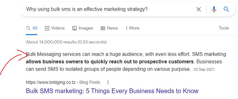 Featured Snippet on Search