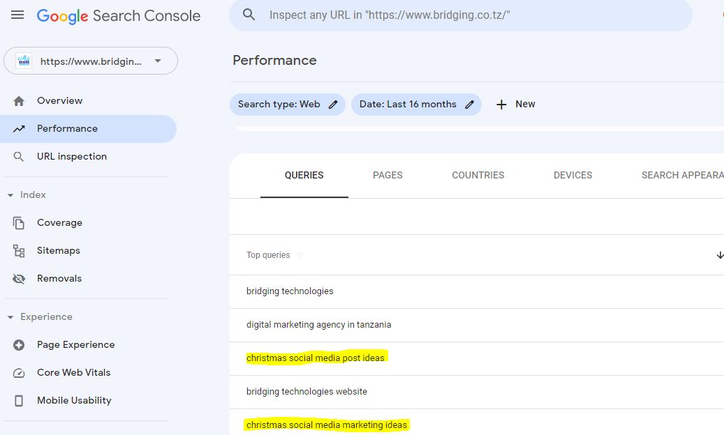 Google Search Console for holidays
