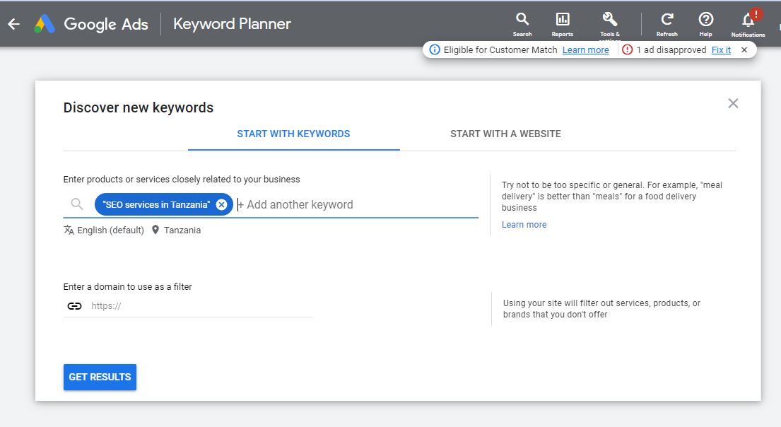 Keyword research for holidays