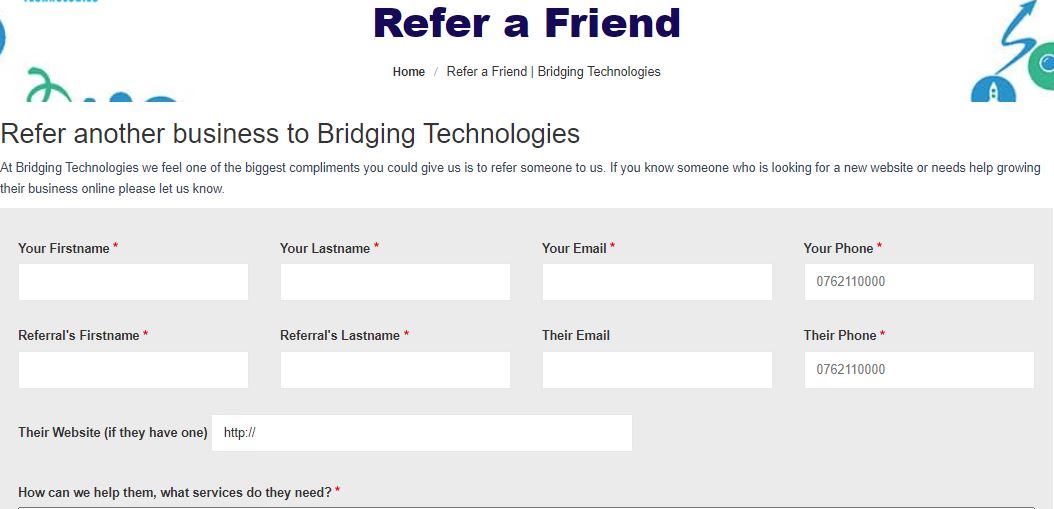 Refer a friend for service