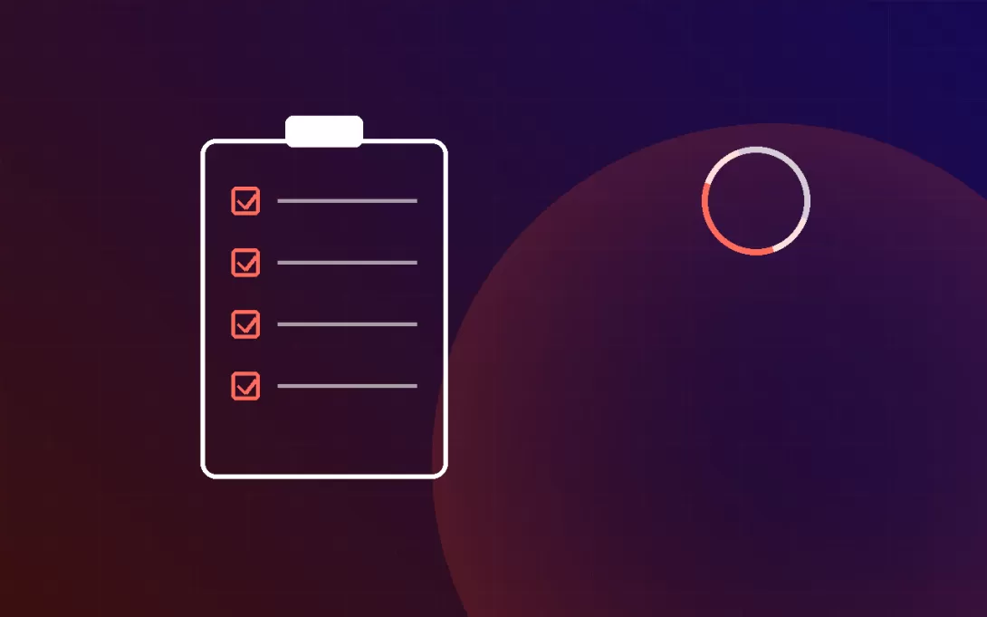 Illustration of a field data collection checklist with an offline sync icon, representing 360 offline-first data collection